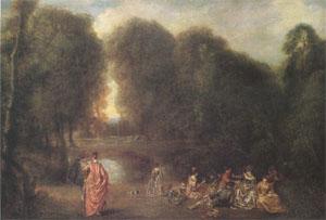 Jean-Antoine Watteau Assembly in a Park (mk05) Germany oil painting art